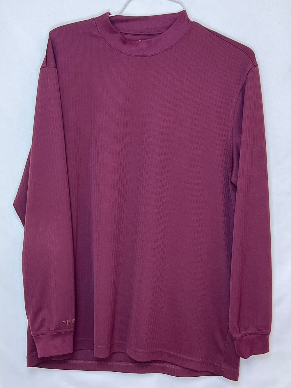 Ping Men’s XL Maroon Long Sleeve Ribbed Mock Neck Pullover Golf Sweater Casual